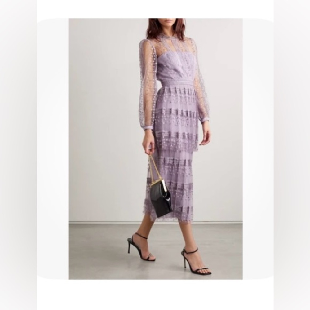 Lilac Ruffle Gown Dress
